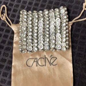 Caché Silver studded stretch bracelet